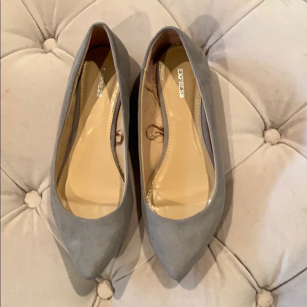 Brand new Grey Suede Express flats